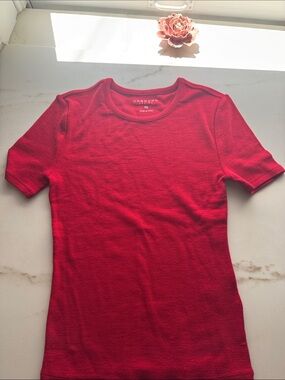 UNBOUND Merino Red Short Sleeve Knit Tee NWOT
